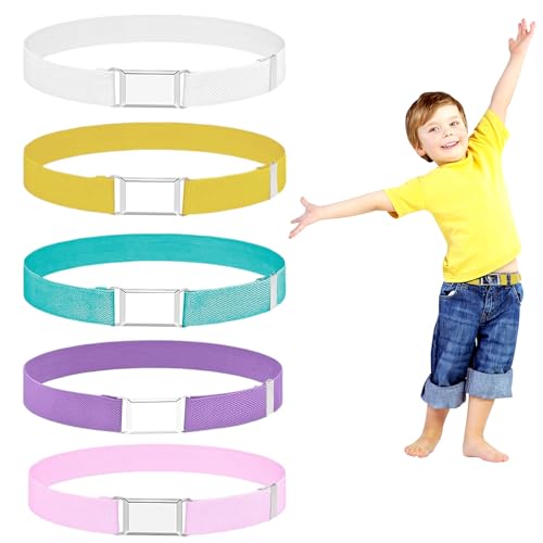VARKAGE 5 Stück Kindergürtel Mädchen, Gürtel Kinder Mädchen, Kindergürtel ohne Schnalle für Jungen Mädchen Jeans Shorts Hosen Kleid
