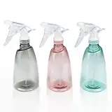 Gvolatee 3 Pack Zerstäuber Sprühflasche 500 ml, Nachfüllbar Sprühflaschen Leer, Transparent Spray Bottle, Kunststoff Sprüher Pflanzen, Professional Wassersprühflasche für Blumen, Haare, Reinigung