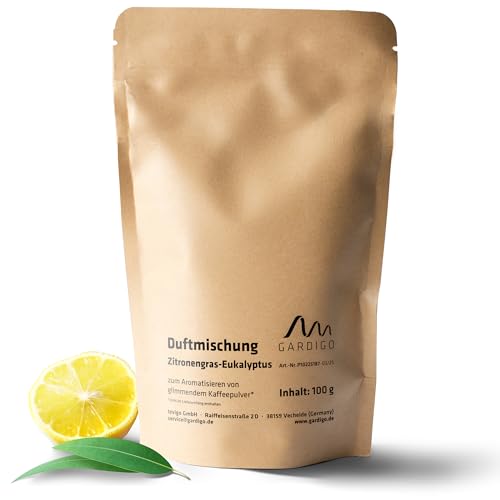 GARDIGO® Zitronengras-Eukalyptus Duftmischung | 100g Beutel | Nachfüllset für den Gardigo Wespenverdufter Kaffee zur Wespenabwehr durch Kaffeegeruch | Zitronengras-Kräutermix für angenehmeren Geruch