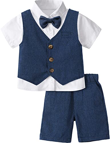 mintgreen Baby Anzug Junge, Hochzeit Tauf Kurzarm Kleidung, Marine, 3-4 Jahre, 110