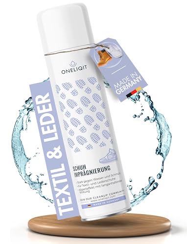 ONELIQIT® Imprägnierspray Schuhe 400ml, Schuh Imprägnierung mit Abperleffekt für einen langanhaltenden Schutz gegen Wasser & Schmutz