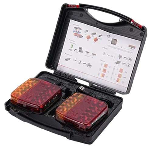 Generisch Wireless Trailer Lights, Magnetic Wireless Led Trailer Rear Lights Kit, Portable Led Tow Kit for Trucks, Boat, Rv
