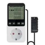Feuchtigkeitsregler, Hygroostat Steckdose Feuchteregler mit Fühler 230V, Digitaler Hygrostat Feuchteregler, Feuchtigkeit Regler mit Alarm für Luftbefeuchter Luftentfeuchter Pilz Terrarium