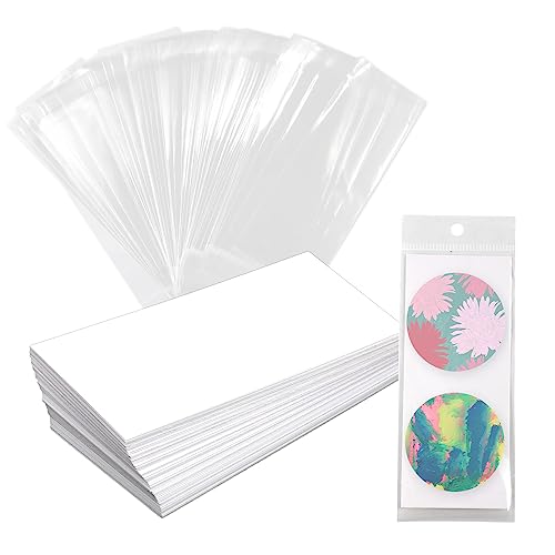 100 Sets Auto Untersetzer Verpackungen zum Verkauf, Inklusive 100St Leere Karten und 100St Selbstklebende Taschen Transparent, zum Verkauf von Auto Untersetzern