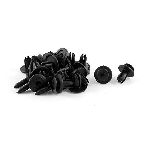 sourcing map 20 Stücke 6mm x 11mm x 16mm Schwarz Kunststoff Befestigung Niet Clips de