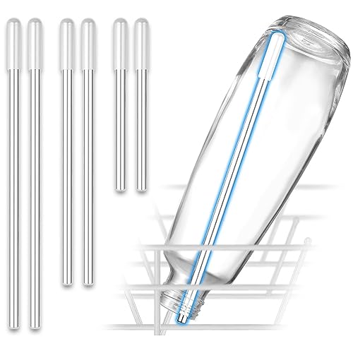 ecooe 6er-Set Spülmaschineneinsatz für SodaStream Flaschen, universeller Flaschenhalter mit verlängerter Silikonkappe für Weizengläser, Sektgläser, Biergläser. 3 Längen (26,7 cm, 23 cm, 15 cm)