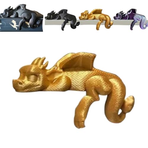 Tiuyii Buchstützen mit schlafendem Drache, 3D-Druck, Drachenbuch, Nook, Gothic, Bücherregal, Dekoration, Drachen, Statue, Ornament für Regale für Buch- und Drachenliebhaber
