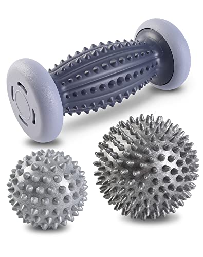 BOENFU Fussmassageroller Fersensporn Igelball Fußmassage Massageroller Für Füsse Massage Ball [3er Set] Innovativer Fußmassageroller zur Linderung von Muskelkater