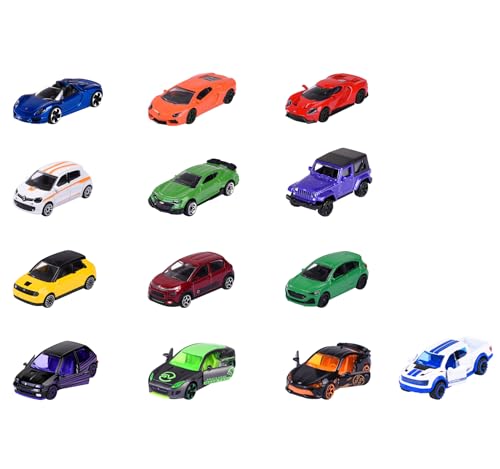 Majorette - Modellauto-Set (13 Autos) - Mega-Pack mit 9 Street Cars und 4 Fahrzeugen aus der Limited Edition 10, Spielzeugautos aus Metall mit Freilauf, je 7,5 cm, für Kinder ab 3 Jahre