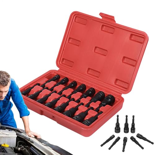 Magnetische Bohrer-Bits, magnetische Sechskant-Bits, Adapter für 15-fach-Steckdosen, Sechskantschaft, Schnellwechsel-Stecknuss-Set zum Entsperren von Drainagesystemen und Reparatur von Stahlprodukten