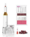 PETYDOOT Nagelfräser,Fräser für Gelnägel 12 in 1 Kabellos Elektrische Nagelfeile Pediküre Maniküre Set für Acryl Gelnägel Nagelfräser für Gelnägel,Nail Drill Weiß