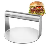 Burgerpresse, Burger Smasher 5,5 Zoll Round, Edelstahl Smash Burger Press Burger Pattie Presse Grillzubehör für Flat Top Grill, Hamburgerpresse, Fleischpresse, Squeeze Grease, Leicht zu Reinigen