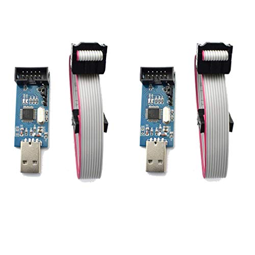 Hailege 2pcs 51 AVR ATMEGA8 Programmierer USBasp USB ISP Downloader 10 Pin USB Programmer 3,3V/5V mit 10P Datenkabel