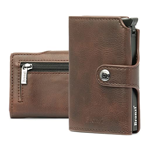 Bronzi® Geldbörse Herren | Geldbeutel Herren | Slim Wallet | Wallets for Men | Smart Wallet | RFID-Schutz mit Geldbörse | Geschenkbox - Italienische Marke (Braun)