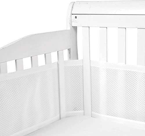 GoGou Bettumrandung Babybett,Baby Nestchen Bettumrandung,Babybett Umrandungen Anti-Airflow 3D-Mesh-Futter,Atmungsaktive Krippenumrandung für Kleinkinder