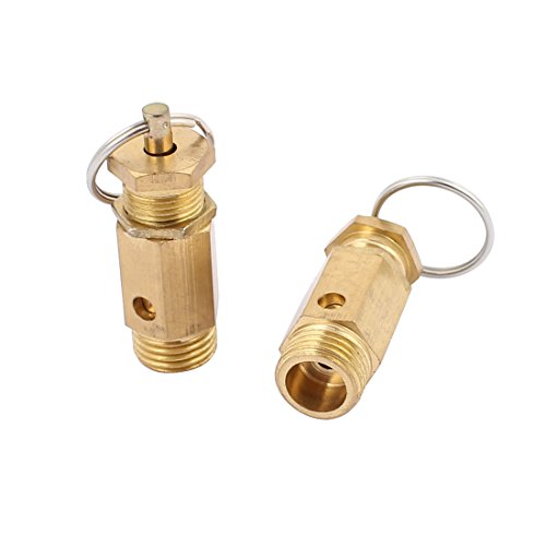 sourcing map Sicherheitsventil Druckluftkompressor-Druckbegrenzungsventil,13mm männlich, 2*Pack