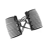 Schwarze verstellbare magische Haarspange, dehnbarer Doppelkamm-Haarspange, keine Falten, Haarnadeln, Kämme für Damen, Haarstyling-Zubehör, Styling-Werkzeuge