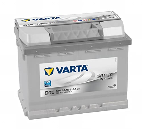 VARTA Silver Dynamic D15 Autobatterie, 563 400 061, 12 V, 63 Ah, 610 A