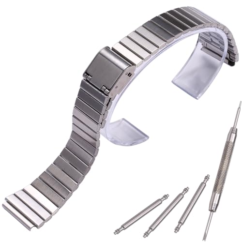 MCXGL 18 mm Edelstahl-Armband, kompatibel mit Casio A700W, A158WA, A168WA, AE1000, klassisches Armband, Unisex, Ersatzarmband, 18mm, Edelstahl-Uhrenarmband (silberfarben)