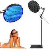 Ibtyzo Solarium Für Zuhause, 50w Bräunungslicht Solarium 250 Leds Blaues Licht Gesichtsbräunungslampe, Sonnenlampe Bräunungslampen Für Gesicht Und Körper mit Verstellbarem Ständer und Sonnenbrille