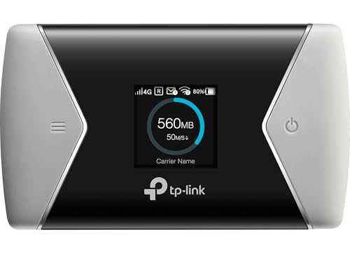 TP-Link M7650 mobiler WLAN Router (4G/LTE bis zu 600Mbit/s Download/ 50Mbit/s Upload, Hotspot, Cat11, 3000mAh Akku, LCD Display, kompatibel mit allen europäischen SIM Karten) schwarz/silber