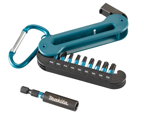 Makita E-15811 Impact Black Bit-Set 10-teilig mit Karabiner, PH, PZ, T Bits 25 mm