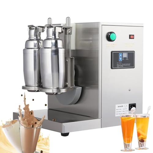 Automatische Milchtee-Shaker-Maschine, 360° Elektrische Doppelkopf-milchtee-Shaker-Maschine, 350 Ml-700 Ml, Getränkemixer Für Bubble Tea, Boba-Tee, Saft, Kaffee, Milch, Wein, Cocktail