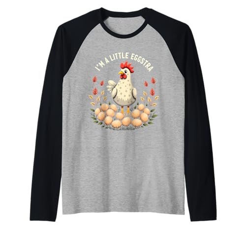 Ich bin A Little Eggstra, lustiger Hühnerbesitzer, Landwirt, Eierproduzent Raglan
