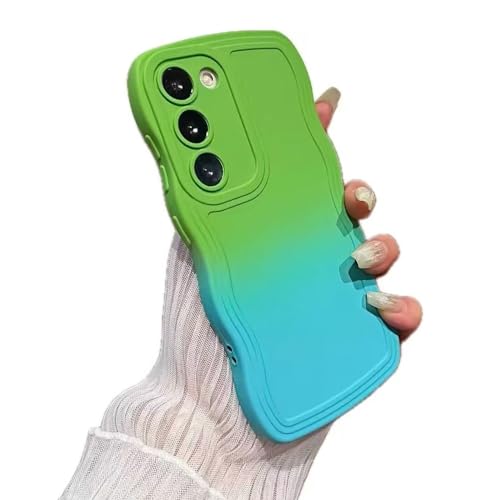 Rnrieyta Miagon Gradient Aesthetic Welle Hülle für Samsung Galaxy S22 Plus,Süßes Curly Handyhülle Frauen Mädchen Lockige Rahmenform Design Silikon TPU Bumper Schutzhülle