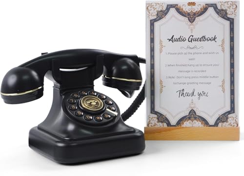 RetroVox Audio Gästebuch Hochzeit Telefon Gästebuch (Antike Stile, klassisches Schwarz)