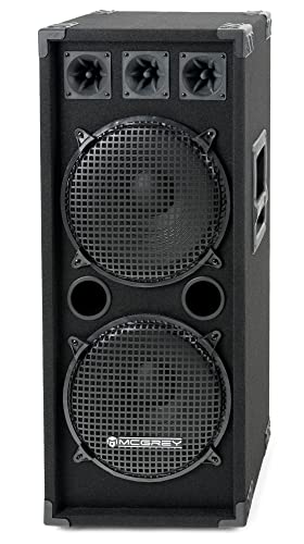 McGrey DJ-2222 2-Etagen DJ PA Lautsprecher Box 2x 30cm (12“) Subwoofer 1000W (Passiv, 2-Wege System, Holzgehäuse)