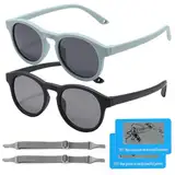 DKDDSSS 2 Stücke Baby Sonnenbrille, Sonnenbrille für Kinder, Sonnenbrille Kinder, Polarisierte Sonnenbrille, Kindersonnenbrille, Kinder Sonnenbrille, UV400 Schutz, Sonnenbrille Baby für 0-3 Jahre