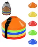 suzmei Fußballkegel, Disc-Kegel für Sporttraining mit Netztasche, Sportkegel für Training, Übungen, 30 Stück