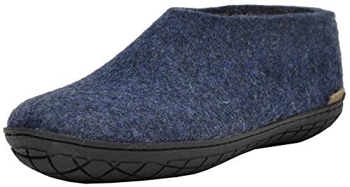 Glerups Filz Hausschuhe Herren und Damen (Größe 39) | Komfortabler Hausschuh mit Natürlicher Gummisohle | Herren & Damen Slipper Geschlossen | Comfortable Slippers Women & Men