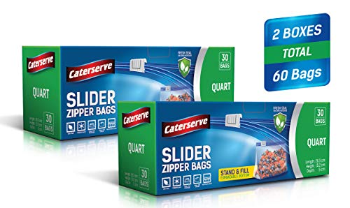Slider Zipperbeutel,Quart 1L Lebensmittelaufbewahrungsbeutel 60er Set,Ständer und Befüllen erweiterbarer Boden,Gefrierschrank und Mikrowelle geeignet