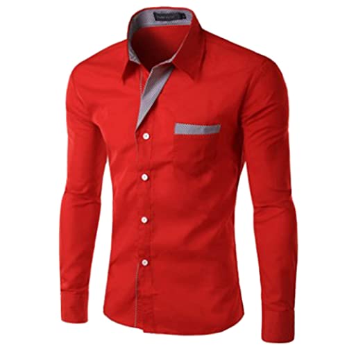 Herren Hemd Langarm Einfarbig Regular Fit - Businesshemd, Freizeithemd, Elastisches Shirt Mit Button Down Kragen - Comfort Fit Weiss