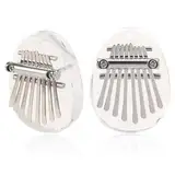 2 Stück Mini Kalimba Instrument mit 8 Tasten, Daumen Musikinstrument Tragbare Daumenklavier Transparent Thumb Piano Kalimba Instrument für Anfänger Erwachsene