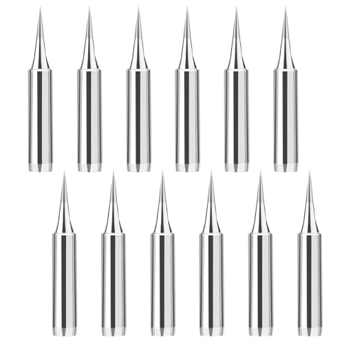 12 Stück Lötspitzen Lötkolben Spitzen Lötspitzen Reaktivator 900M-T-I 0,5mm Lötkolben Spitze mit Kupferkern und Plattierung Ersatz Lötspitzen Set Legierungenlötspitzen Verwendung für Lötpistole