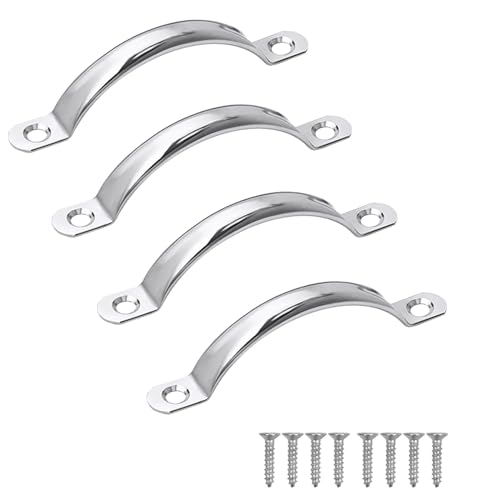 ORTAVA 4 Stück Schrank Türgriff Edelstahl Möbel Griffen Schrankgriffe Küchengriffe Schubladengriffe mit Schrauben (Bohrlochabstand: 80 mm)