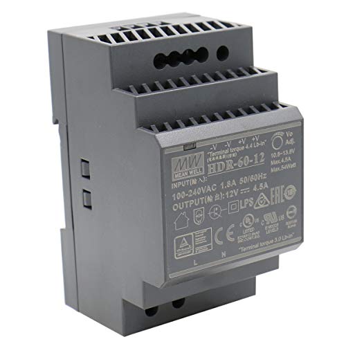 Mean Well DIN-Schienen-Netzteil, 54 W, 12 V, 4,5 A, MeanWell HDR-60-12, Panel-Montage