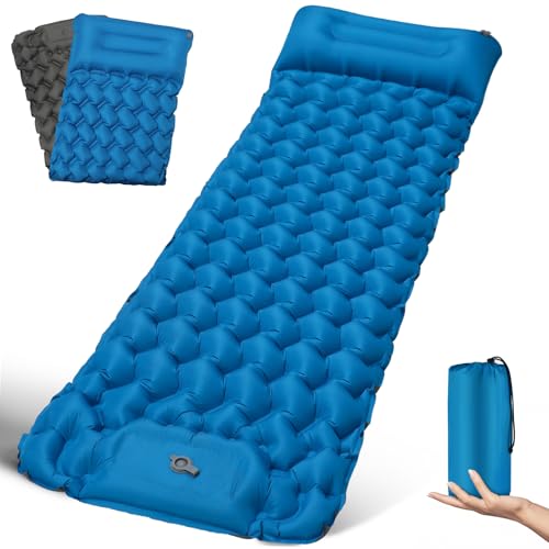 BITIWEND Isomatte Selbstaufblasend Camping Luftmatratze 200 * 68CM Ultraleicht Camping Matratze mit Kissen Tragbar Luftzellenmatte Wasserdicht Schlafmatte für Outdoor, Wandern, Zelt, Strand
