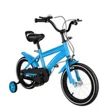 Garbenat 14 Zoll Kinderfahrrad mit Stützrädern Upgraded Kinder Fahrrad für ab 3-6 Jahre HöHenverstellbar Kinderfahrrad für Jungen & Mädchen Jugend Fahrrad für Schulung Outdoor Reiten (Blau)