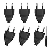 CYIOU 6 Stücke Flachstecker Schwarz, 250V 2.5A Eurostecker Flach mit Schraubendreher, Stromstecker, Netzstecker 2 Polig, Stromstecker Flach für Kleingeräten Steckdosen