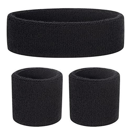 ONUPGO Kinder Schweißbänder Stirnband Armband Set – Athletisches Baumwollschweißband für Sport (1 Stirnband + 2 Armbänder)