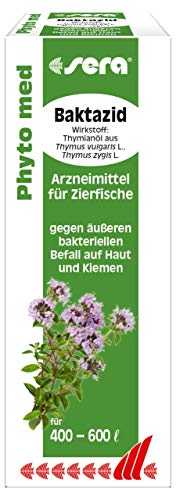 sera Phyto med Baktazid 30 ml - pflanzliches Arzneimittel gegen äußeren bakteriellen Befall auf Haut und Kiemen