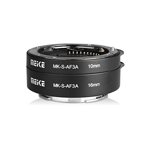 Meike MK-S-AF3A Metall Autofokus Makro Verlängerung Adapter für Sony E-mount Ring 10mm 16mm Kamera den Mirrorless Nex3 Nex5 Nex6 A6000 A6300 A6400 A6500 A7II A9 etc