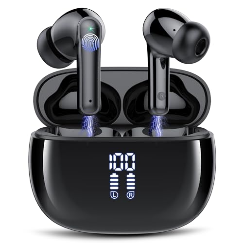 Kopfhörer Kabellos Bluetooth, Kopfhörer Bluetooth 5.3 In Ear Kopfhörer mit 4 ENC Mikrofon, 48 Std Spielzeit, Tiefer Bass 2024 Neue Ohrhörer IP7 Wasserdicht Wireless Earbuds mit LED-Anzeige USB-C