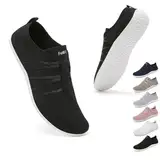 Geweo Barfußschuhe Damen Barfuss Hausschuhe Schuhe Sneaker Barfussschuhe Herren Bequem Leicht Laufschuhe Straßenlaufschuhe Fitnessschuhe Traillaufschuhe Zero Drop Barefoot Shoes Schwarz 39EU