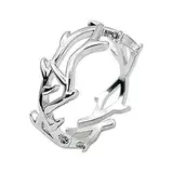 KONFEN Ring Verstellbar Silber Herren Damen, Fidget Ring Offen Dornen Zweig Ringe Men Women Zeigefinger Verstellbare, Fußringe Zweifingerring Vintage Retro Daumenring Ring Männer Modeschmuck