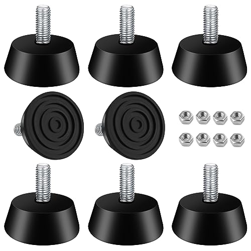 GZkushi 8 STK Gummifüße Schraubbar, Möbelfüße Verstellbar M6 x 32.3mm Möbelfüße mit 8 STK Mutter für MöbelStühle,Tische,Sofas,Haushaltsgeräte,Vitrinen